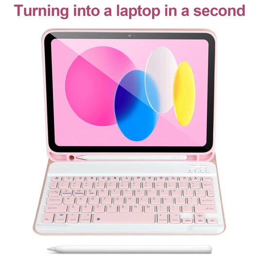 Keyboard Case For iPad 10th Generation 2022 10.9inch,Detachable Bluetooth Keyboard Cover For iPad 11 A16 2025 With Pencil Holder