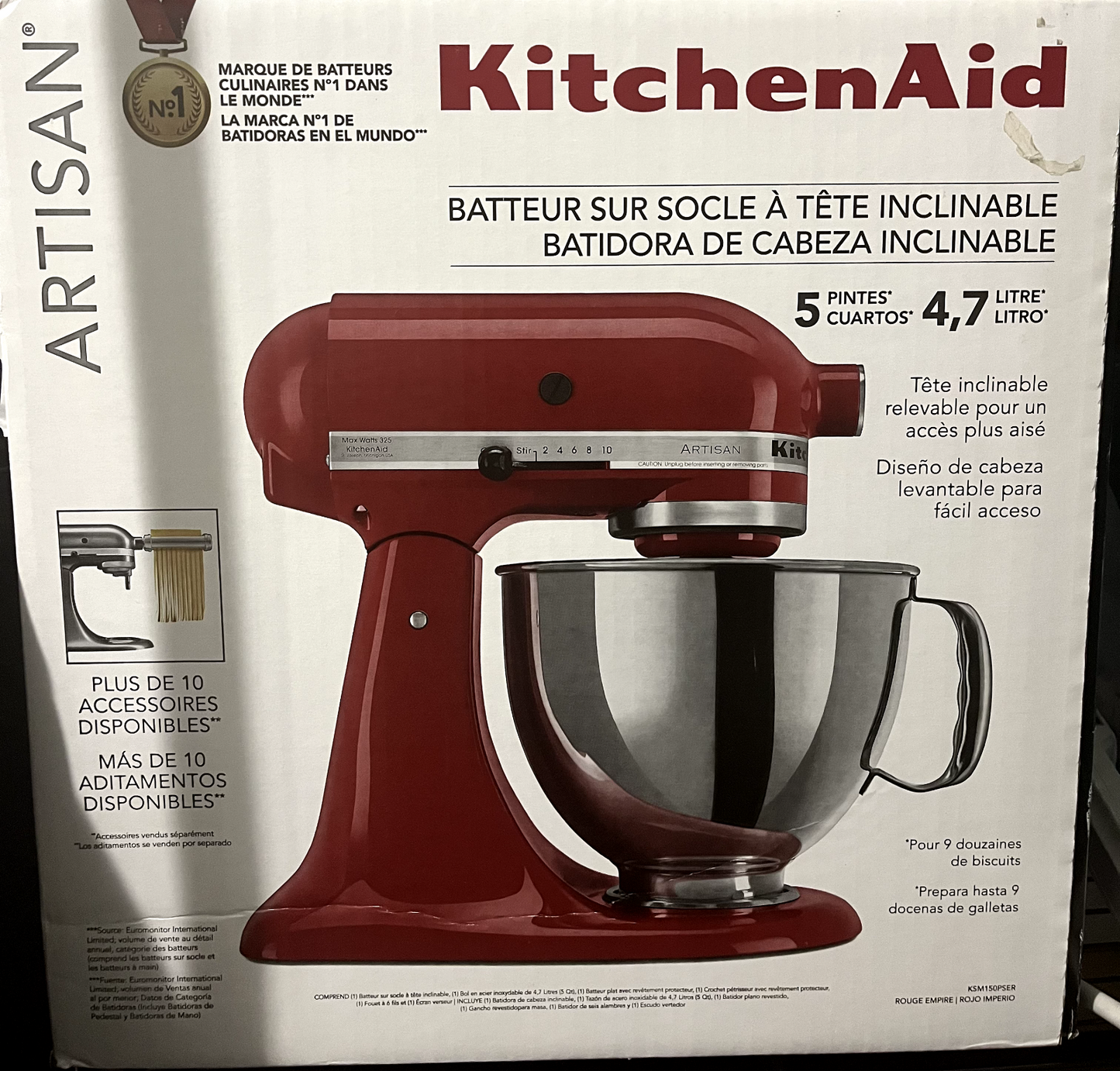 KitchenAid Artisan Series 5 Quart Tilt-Head Stand Mixer - Empire Red