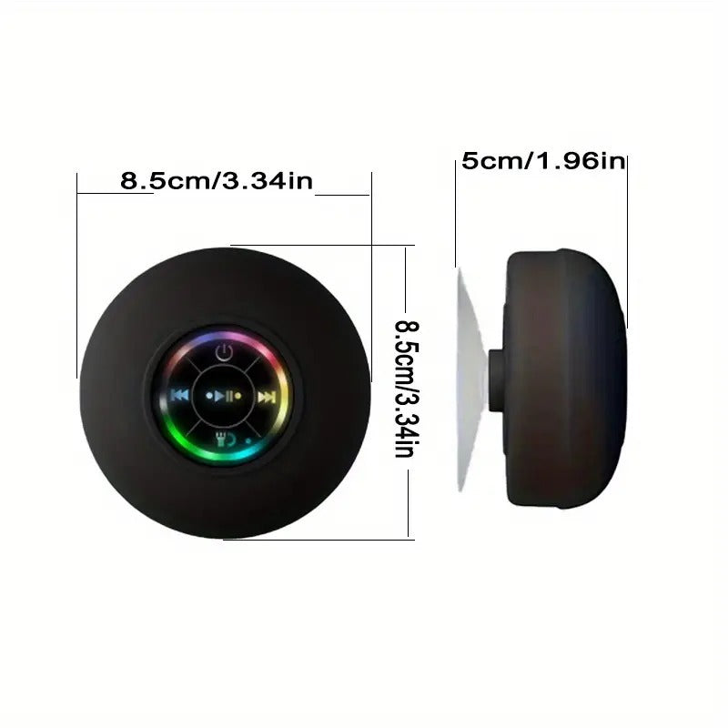 Wireless Speaker In The Bathroom - Audio, USB Charging Button Control, With Suction Cup, Secure Installation - Wireless Connection